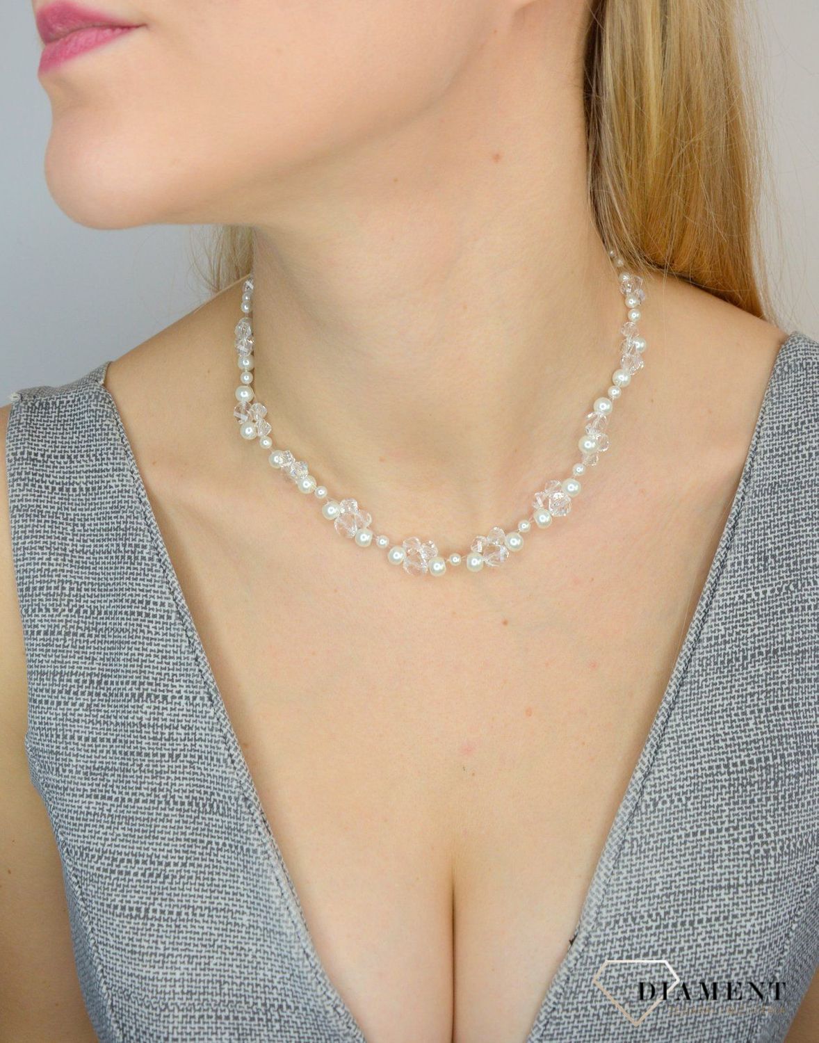 Naszyjnik Swarovski element z perłami syntetycznymi NR 563 wykonana ze srebra próby 925 oraz (1).JPG